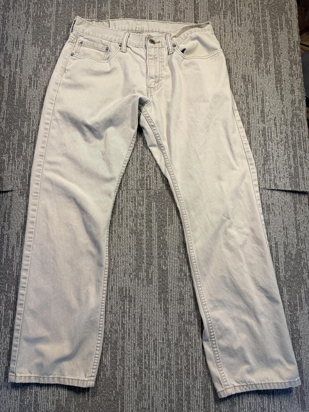 Levis 514 Jeans Mens 32x30 Beige Light Wash Straight Leg Denim Pants Casual